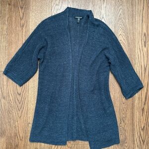 Eileen Fisher Navy denim blue  Open-Front Cardigan - organic linen PP